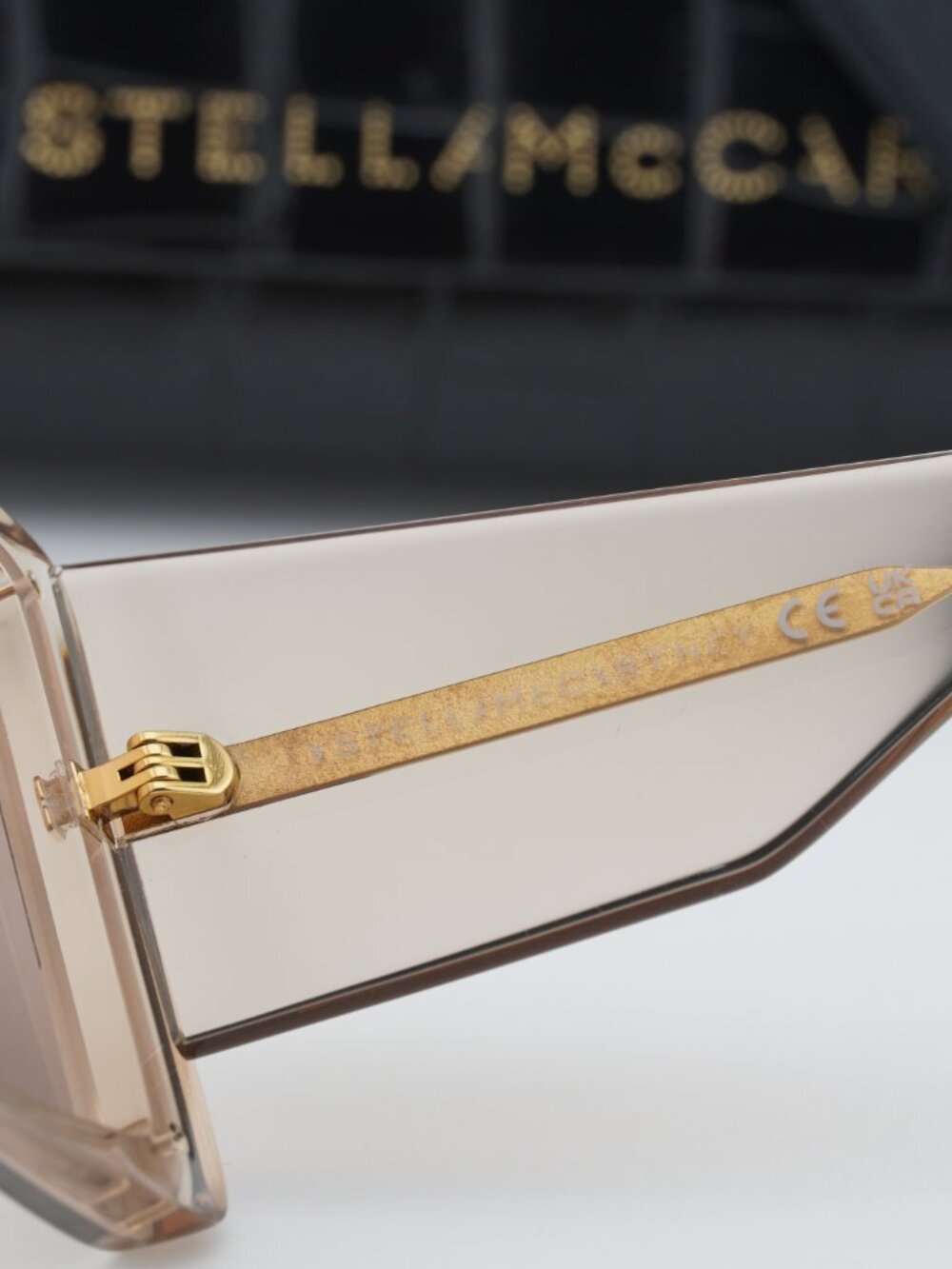 Stella McCartney SC40083I 45E Shield Sunglasses - Shiny Brown - Picture 6 of 8